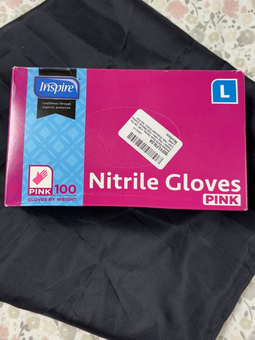 Pink Size L Nitrile Gloves - Inspire Brand - 100 Pack Box (2 Available)